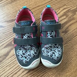 PLAE Kids Gray & Pink Speckled Velcro Sneakers
